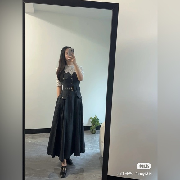 *Price Firm*Apuweiser-riche navy dress with white basic tee - Picture 8 of 10